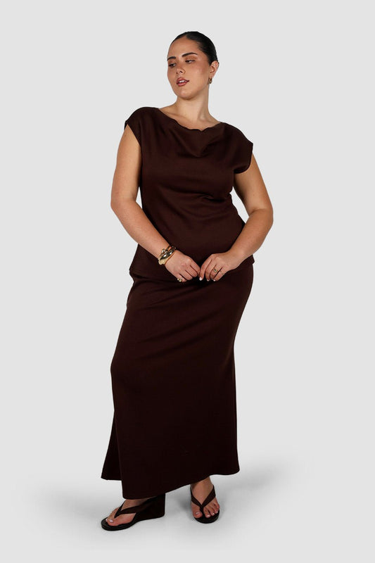 CALAIS SKIRT ESPRESSO - Fayt The Label