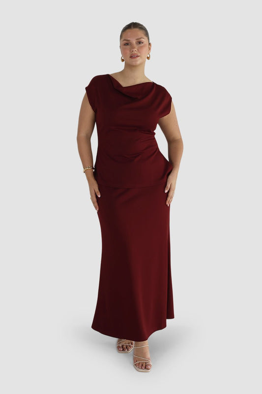 CALAIS SKIRT MERLOT - Fayt The Label