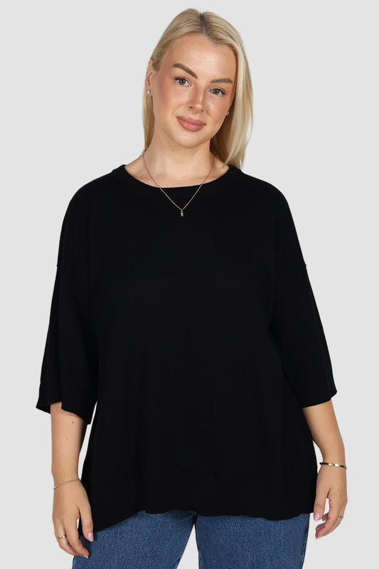 CALDER KNIT TOP BLACK - Fayt The Label