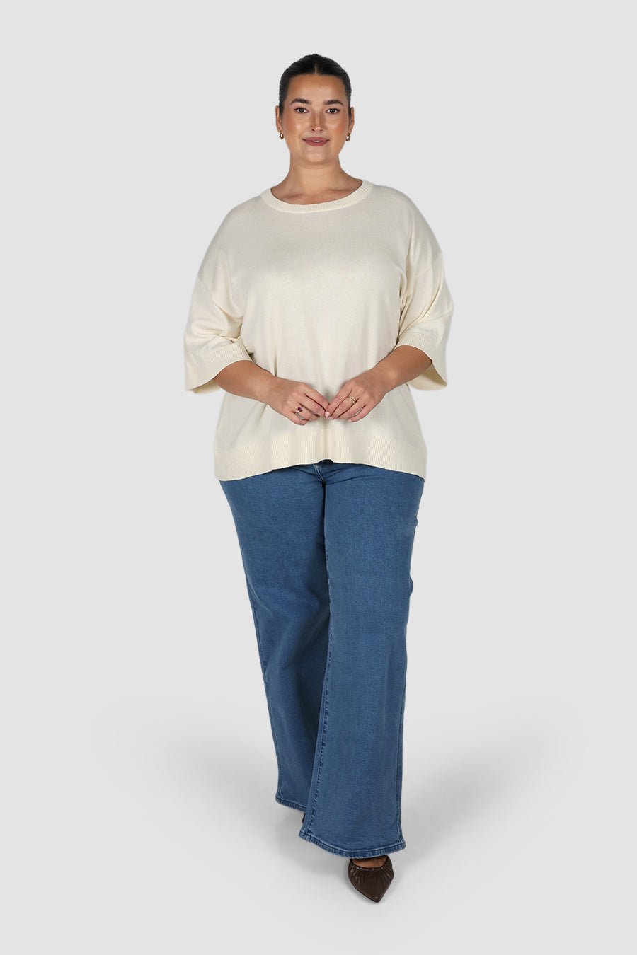 CALDER KNIT TOP MILK - Fayt The Label