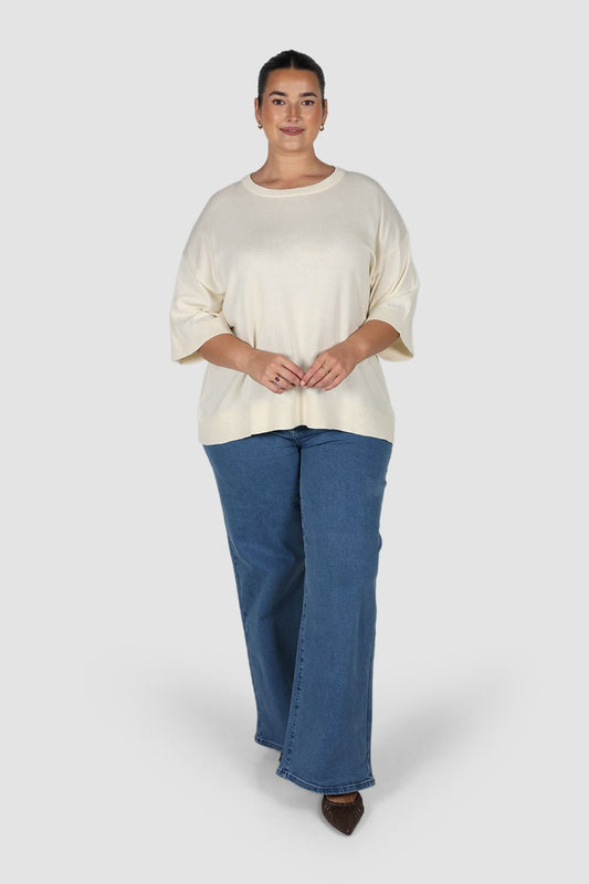 CALDER KNIT TOP MILK - Fayt The Label