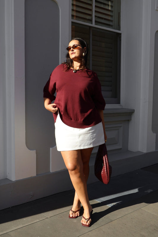 CALDER KNIT TOP WINE - Fayt The Label