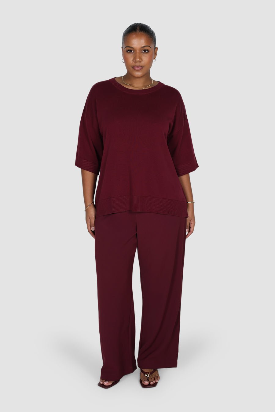 CALDER KNIT TOP WINE - Fayt The Label