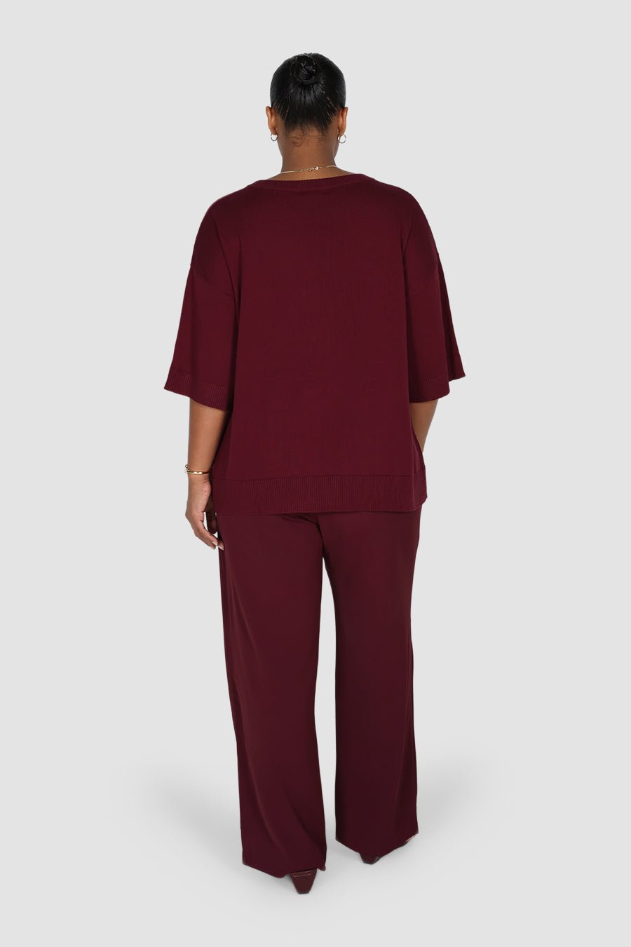 CALDER KNIT TOP WINE - Fayt The Label