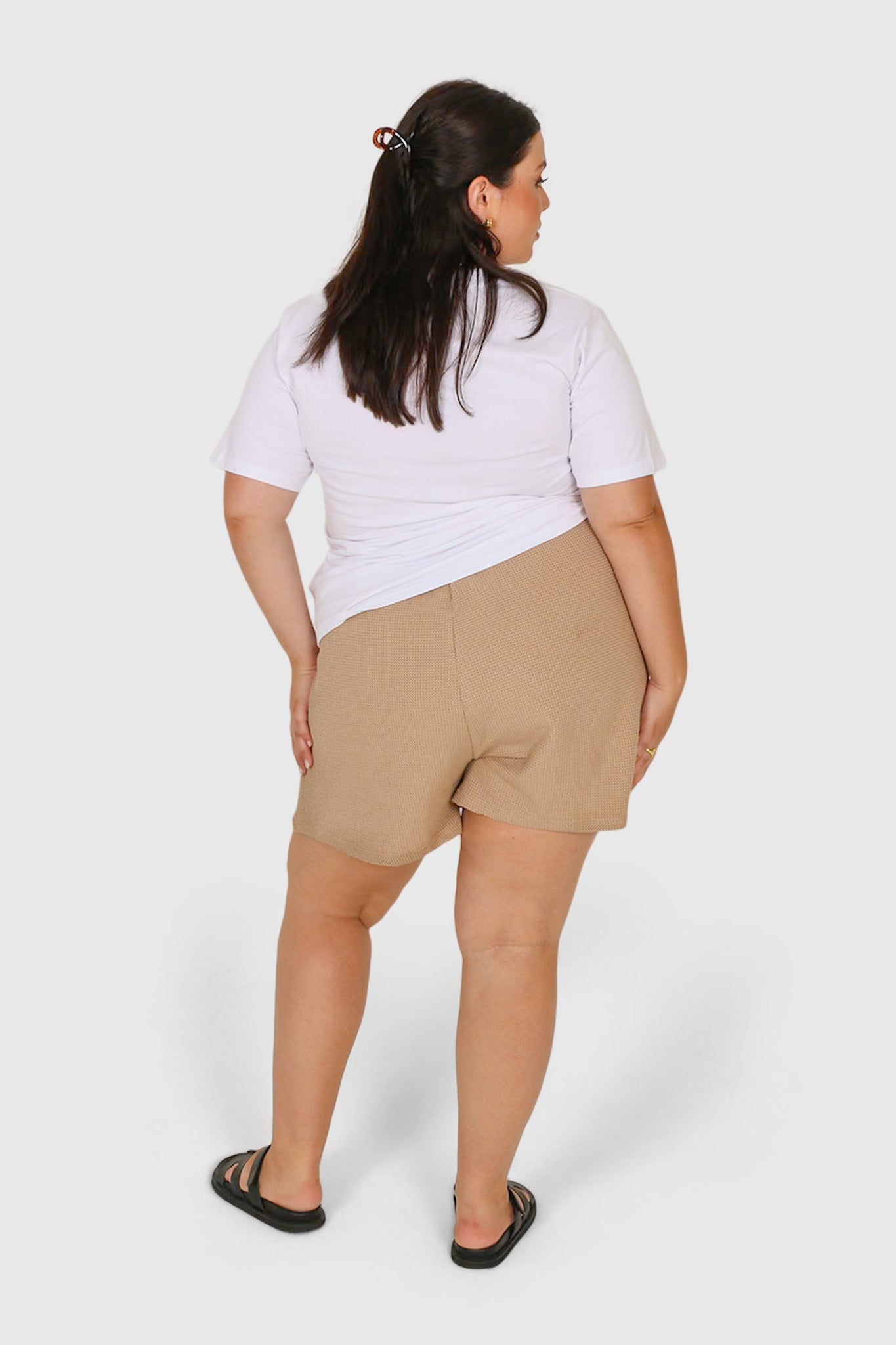 CAPRI WAFFLE SHORTS BISCUIT - Fayt The Label