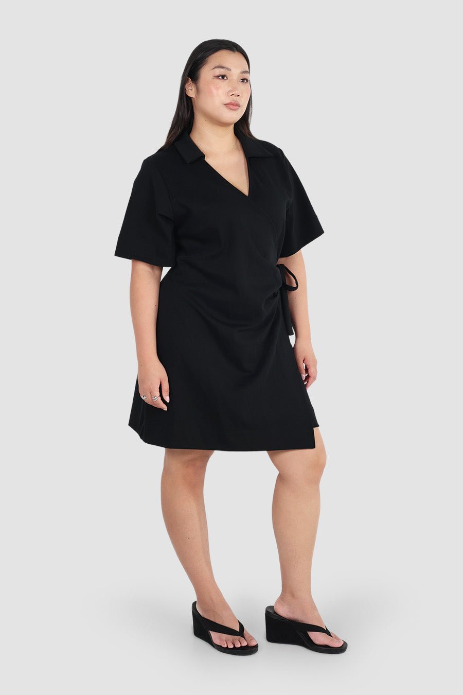 CASA WRAP DRESS BLACK - Fayt The Label
