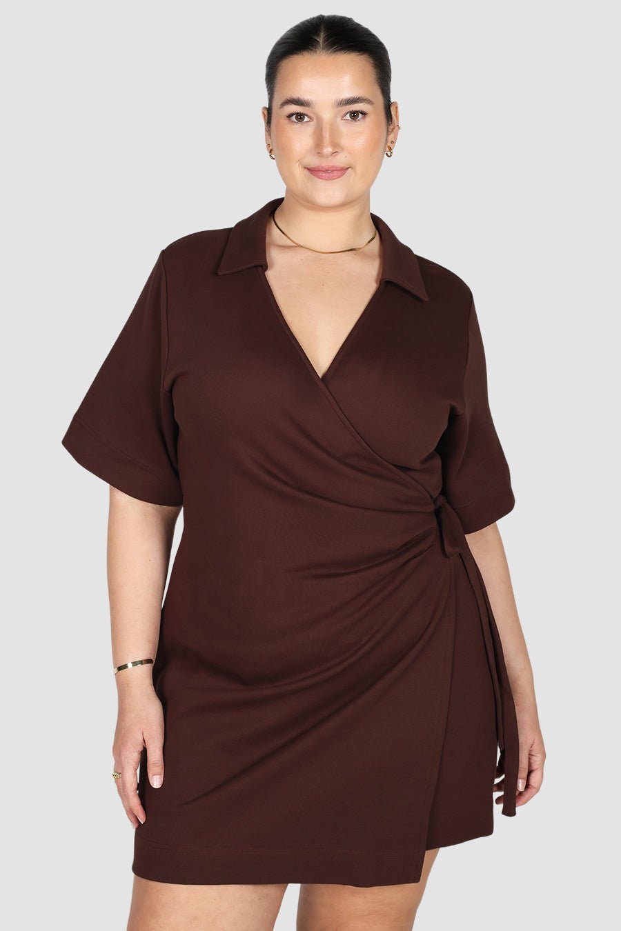 CASA WRAP DRESS ESPRESSO - Fayt The Label