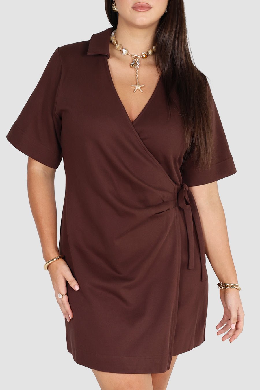 CASA WRAP DRESS ESPRESSO - Fayt The Label