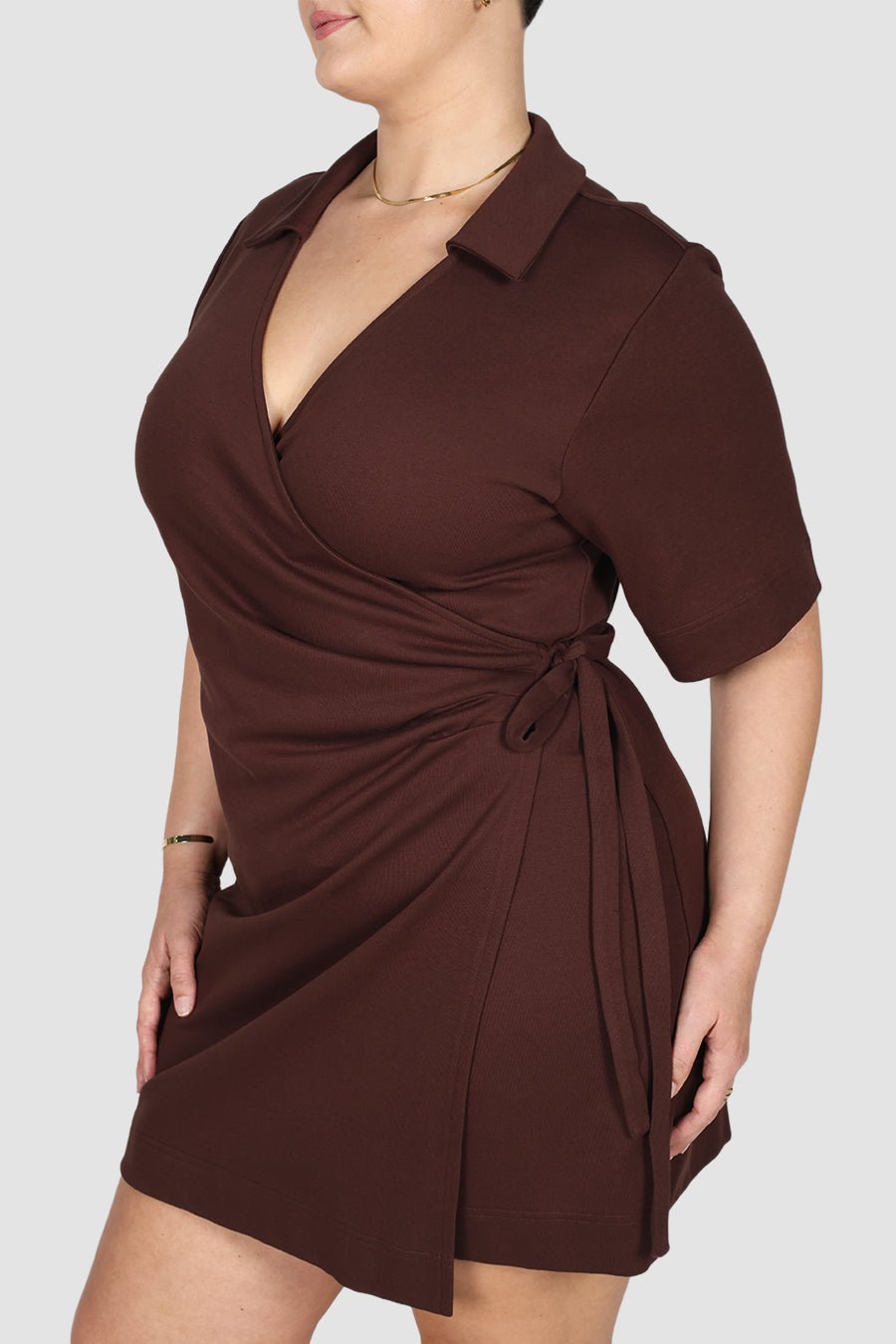 CASA WRAP DRESS ESPRESSO - Fayt The Label