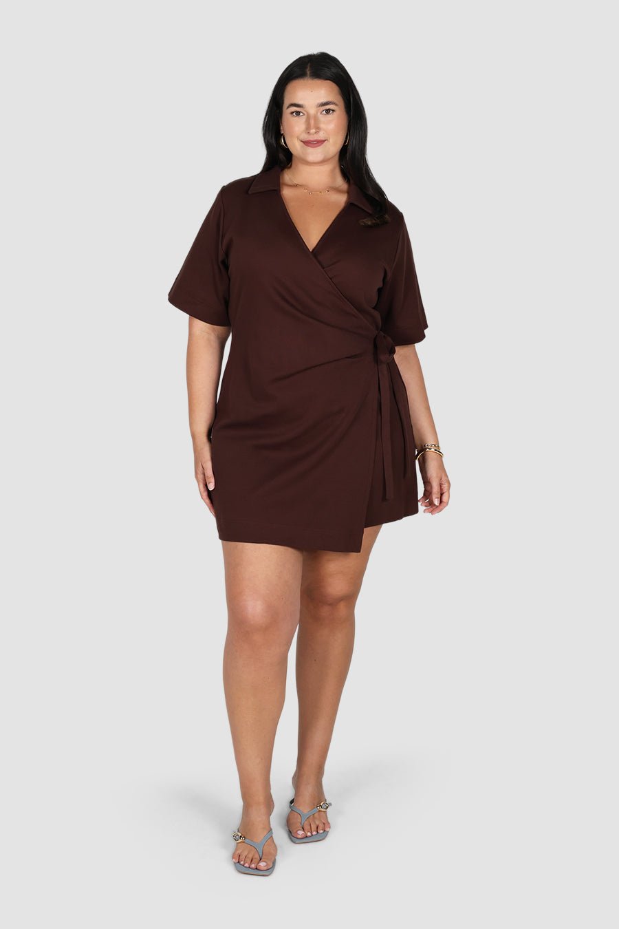 CASA WRAP DRESS ESPRESSO - Fayt The Label