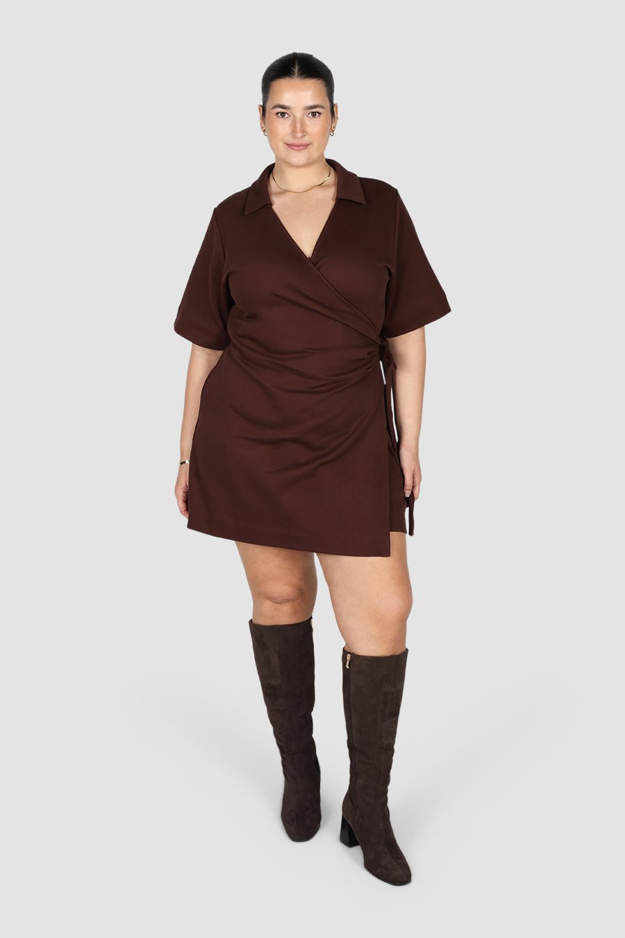 CASA WRAP DRESS ESPRESSO - Fayt The Label