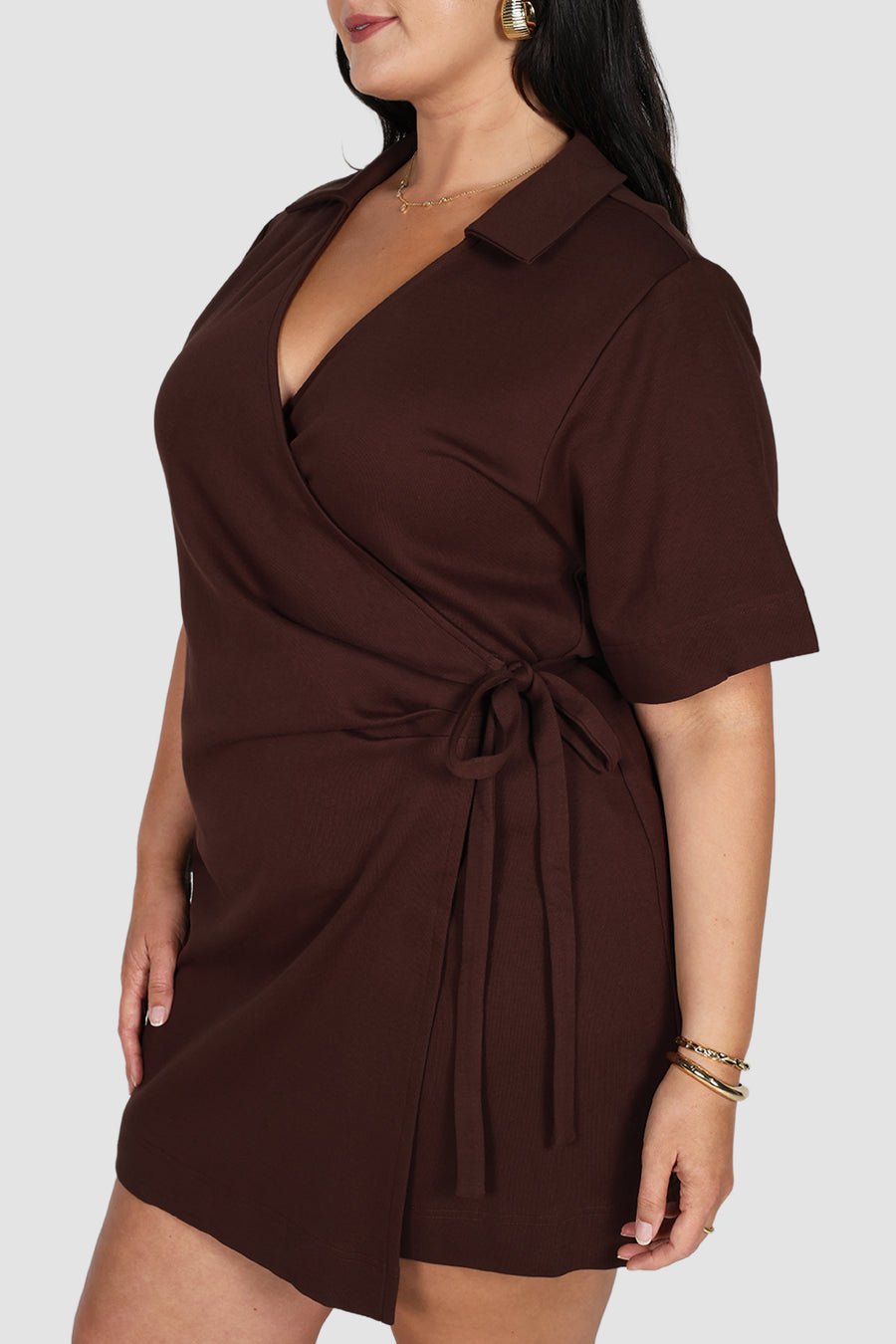 CASA WRAP DRESS ESPRESSO - Fayt The Label
