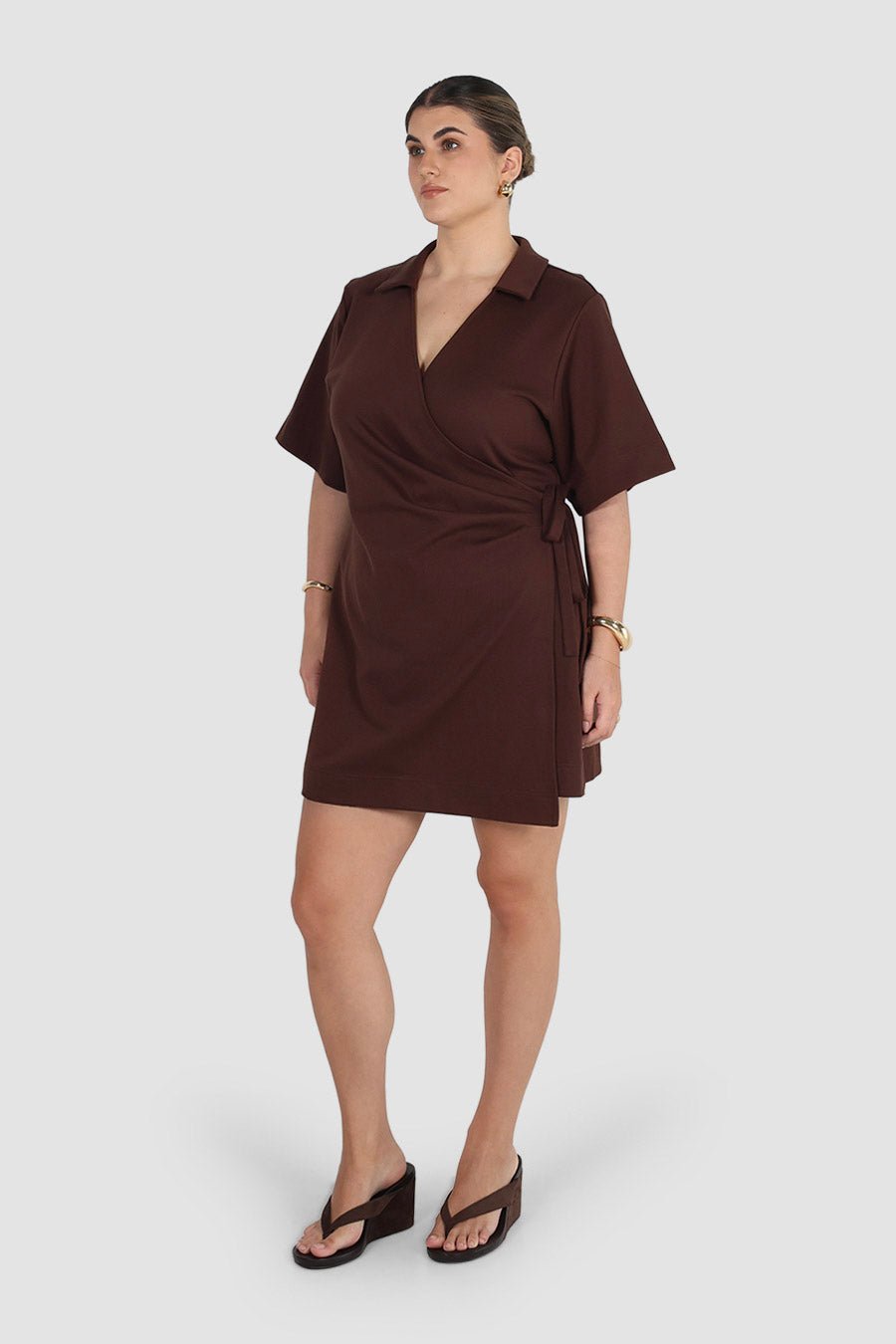CASA WRAP DRESS ESPRESSO - Fayt The Label