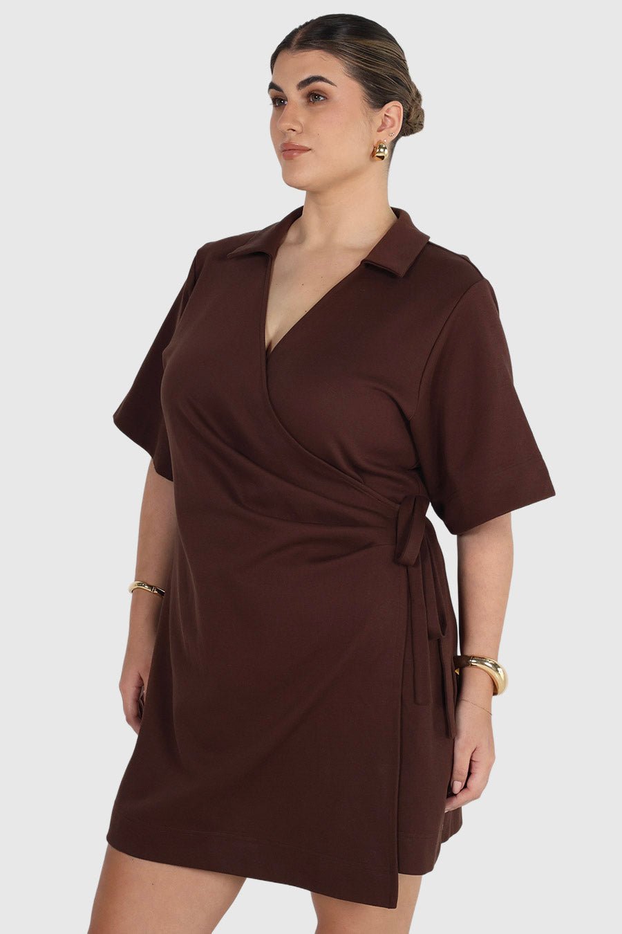 CASA WRAP DRESS ESPRESSO - Fayt The Label