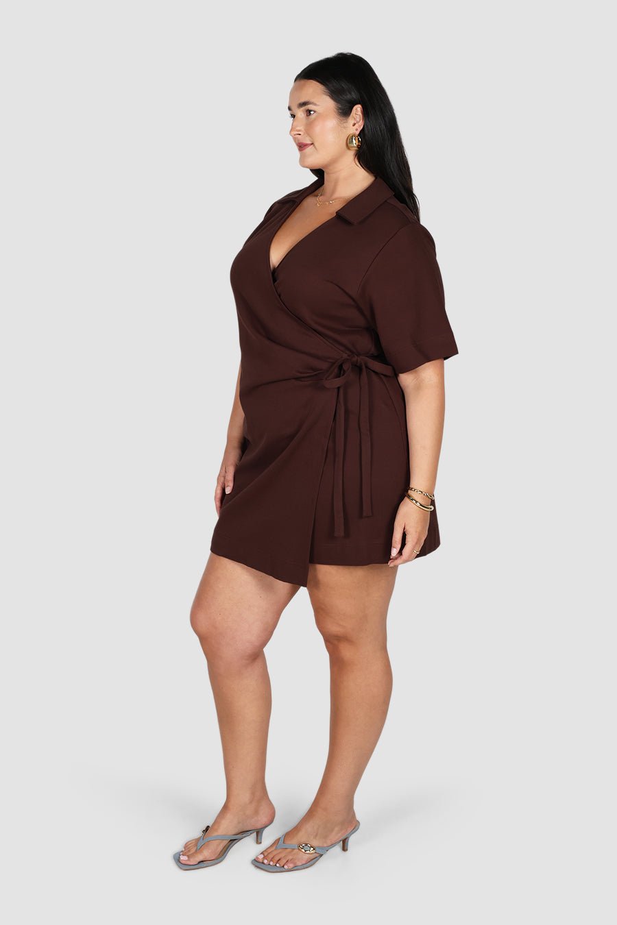 CASA WRAP DRESS ESPRESSO - Fayt The Label