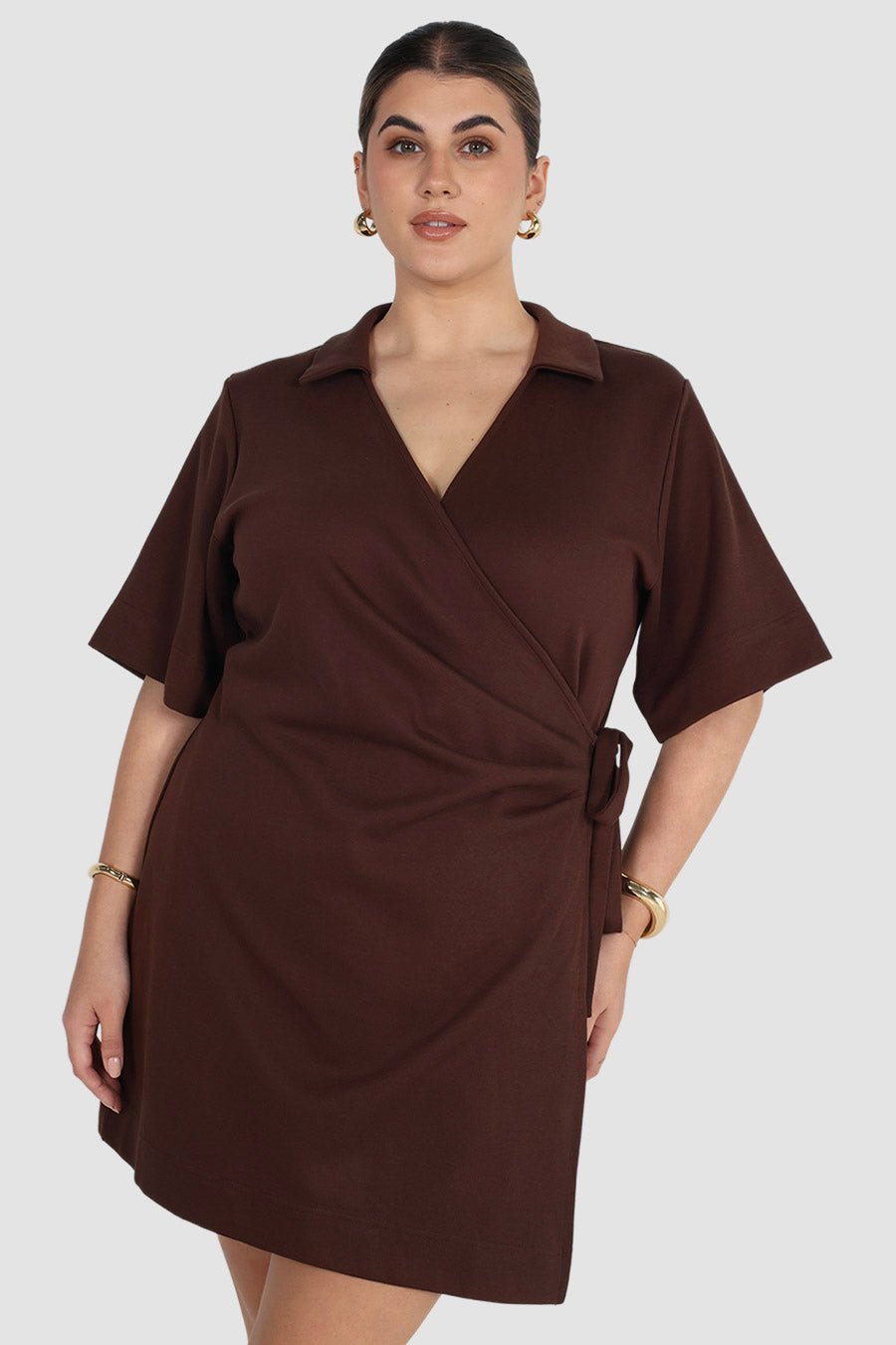 CASA WRAP DRESS ESPRESSO - Fayt The Label