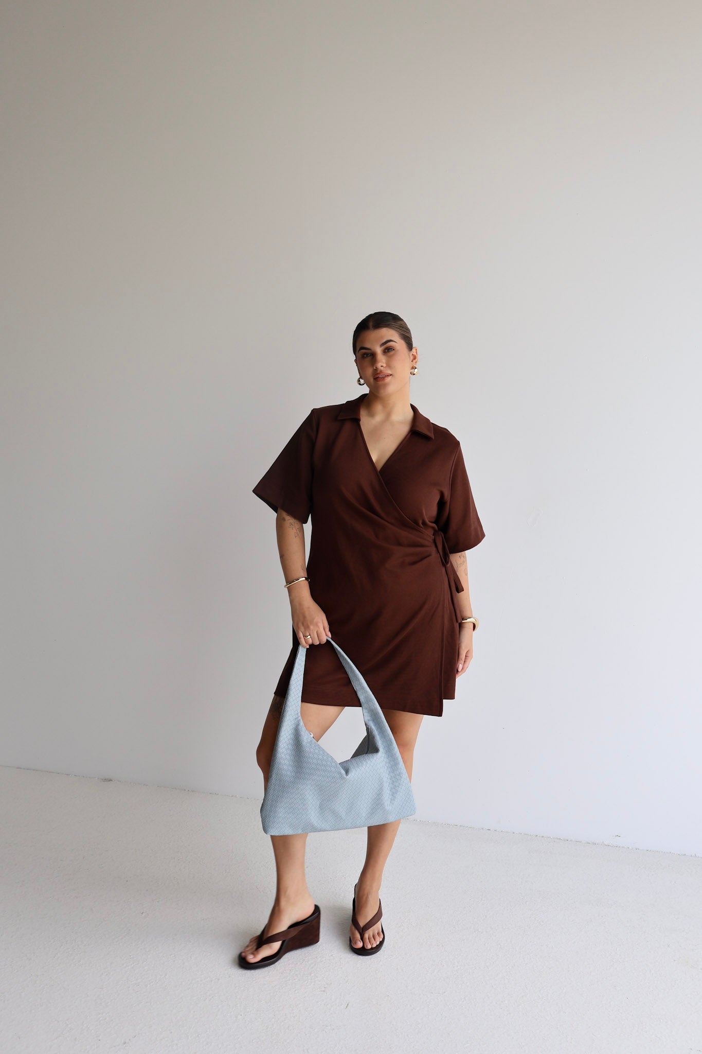 CASA WRAP DRESS ESPRESSO - Fayt The Label