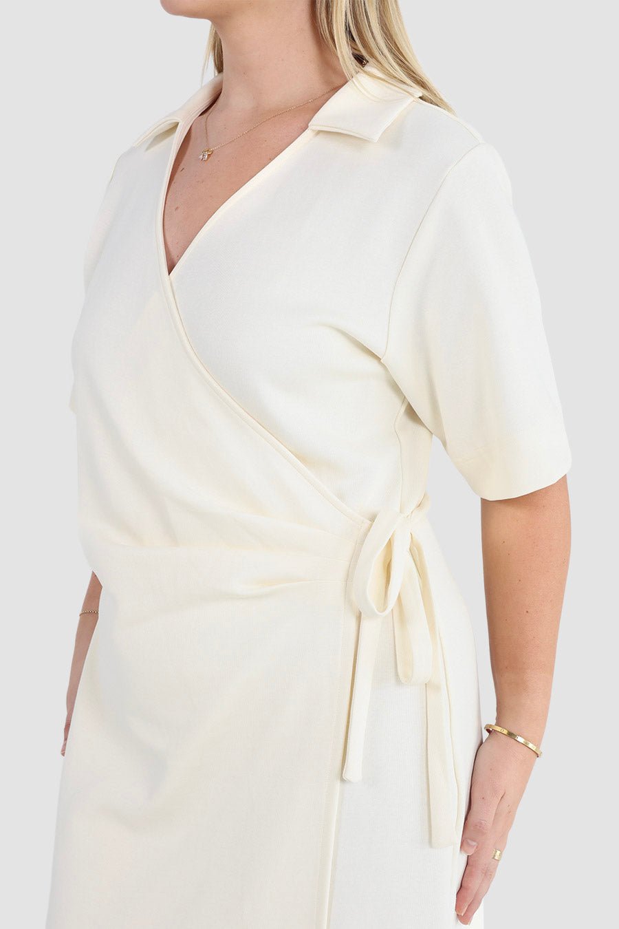 Casa Wrap Dress Milk Fayt The Label Casa Wrap Dress Milk Fayt The Label