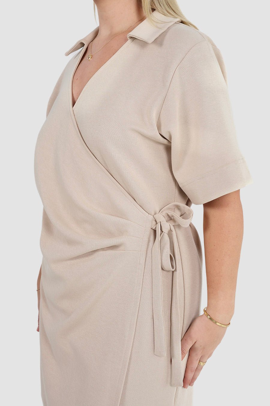 CASA WRAP DRESS NEUTRAL - Fayt The Label