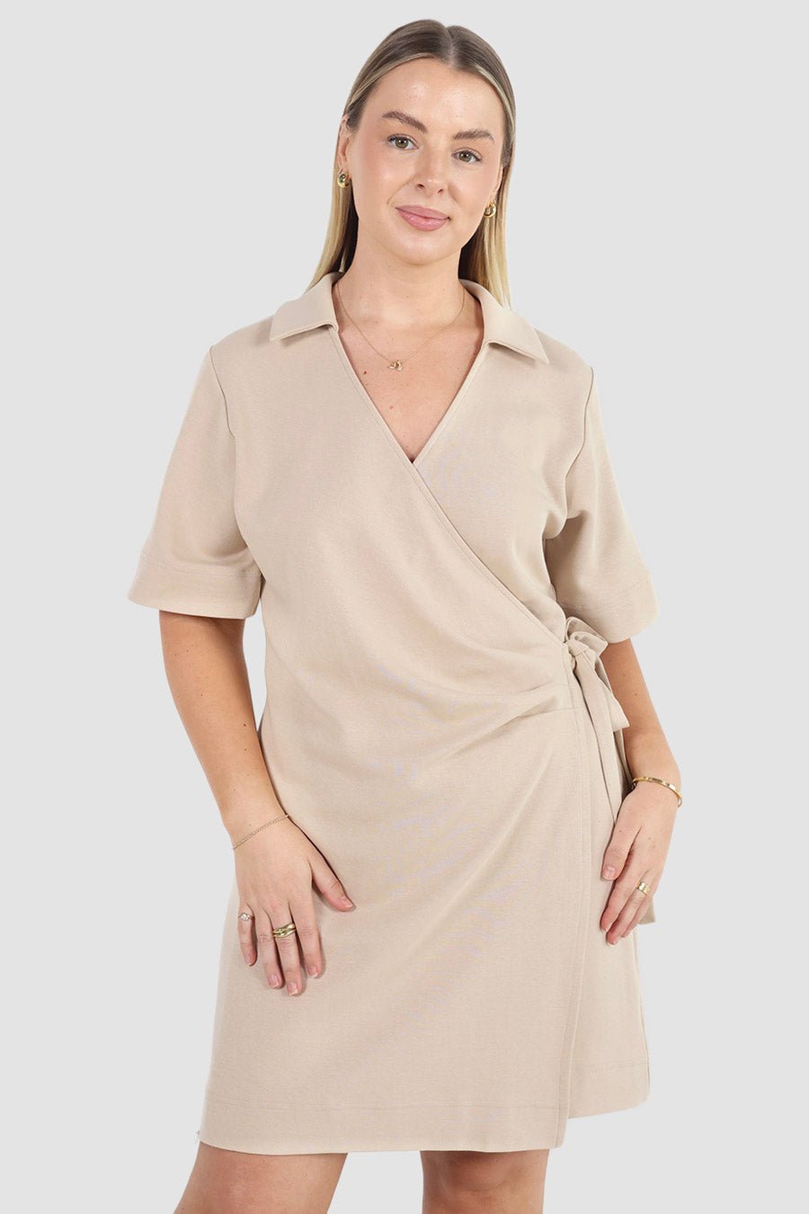 CASA WRAP DRESS NEUTRAL - Fayt The Label