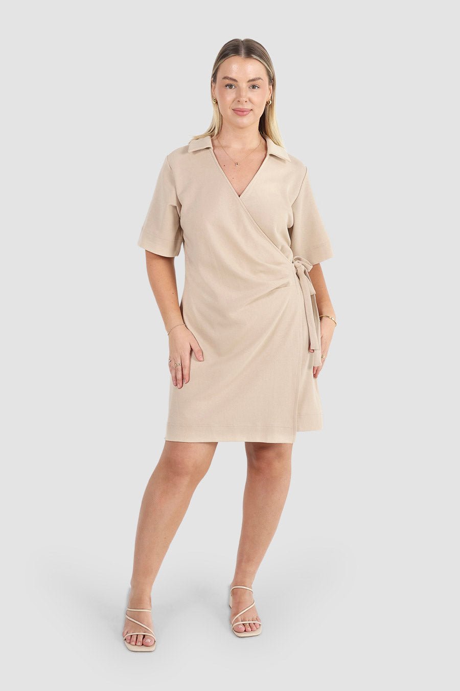 CASA WRAP DRESS NEUTRAL - Fayt The Label