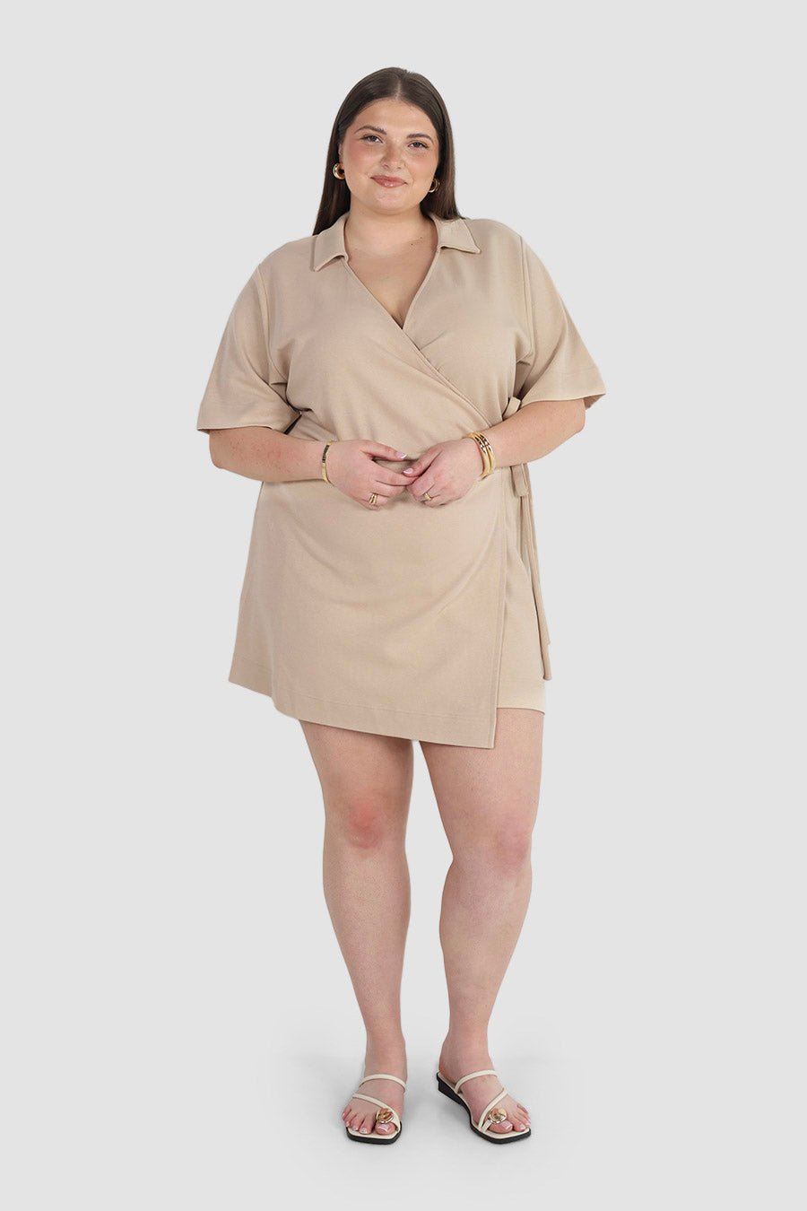 CASA WRAP DRESS NEUTRAL - Fayt The Label