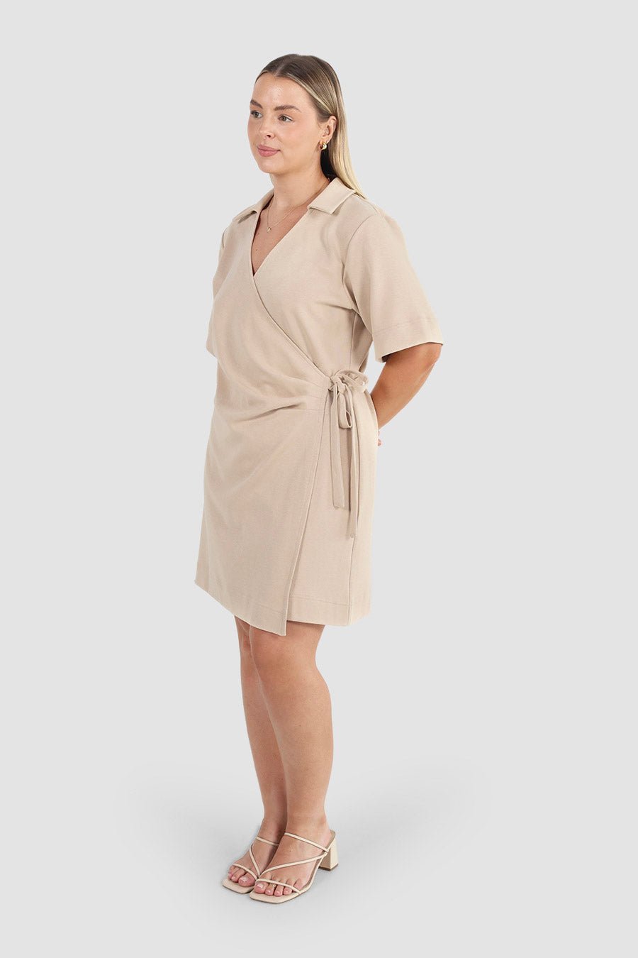 CASA WRAP DRESS NEUTRAL - Fayt The Label