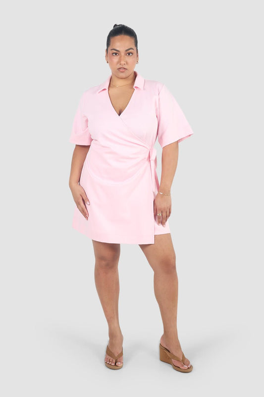 CASA WRAP DRESS PINK - Fayt The Label