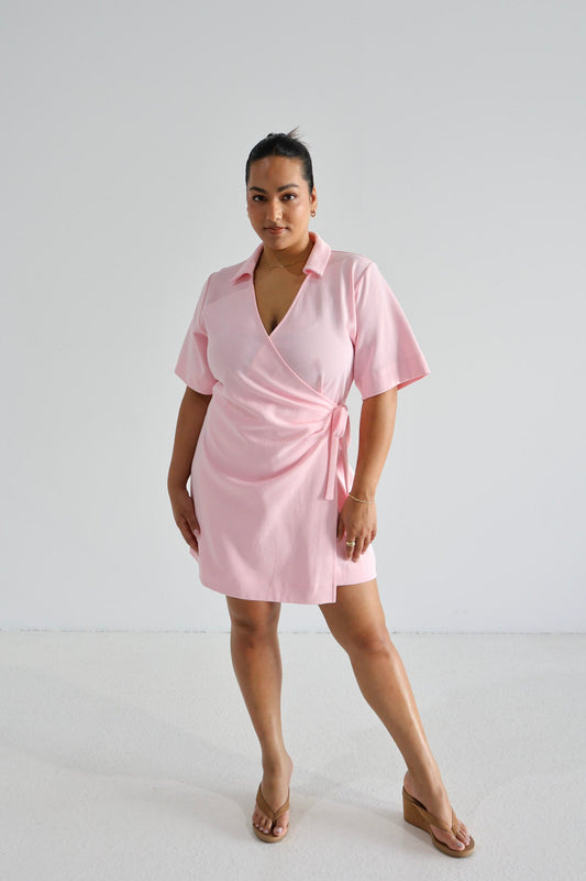 CASA WRAP DRESS PINK - Fayt The Label