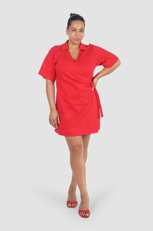 CASA WRAP DRESS RED - Fayt The Label