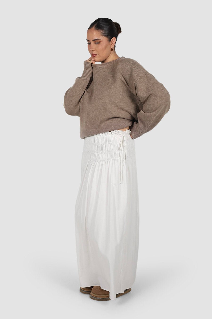 CASSIDY MAXI SKIRT WHITE - Fayt The Label