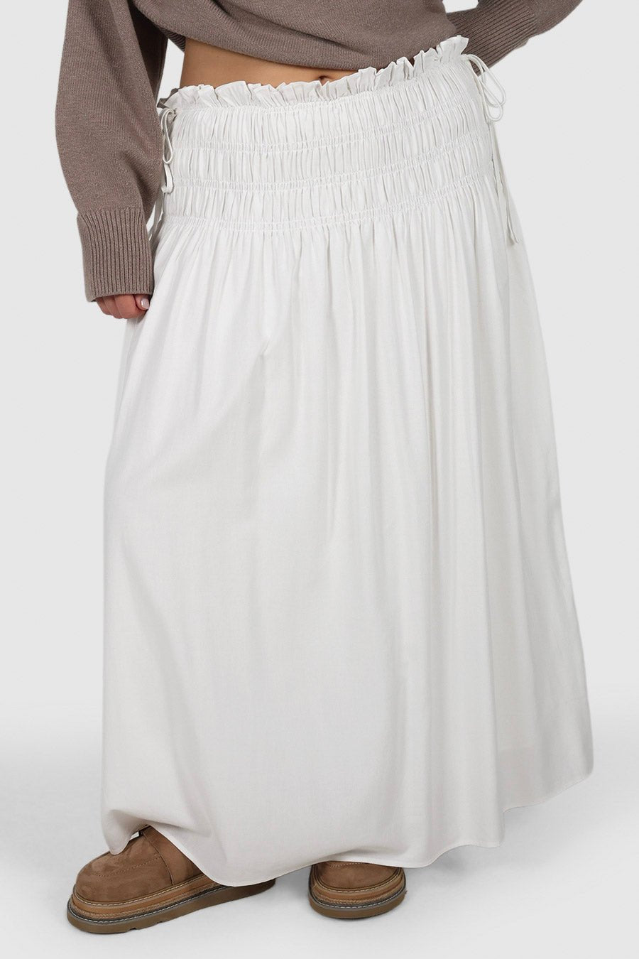 CASSIDY MAXI SKIRT WHITE - Fayt The Label