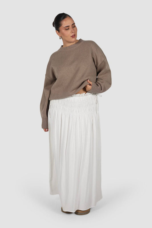 CASSIDY MAXI SKIRT WHITE - Fayt The Label