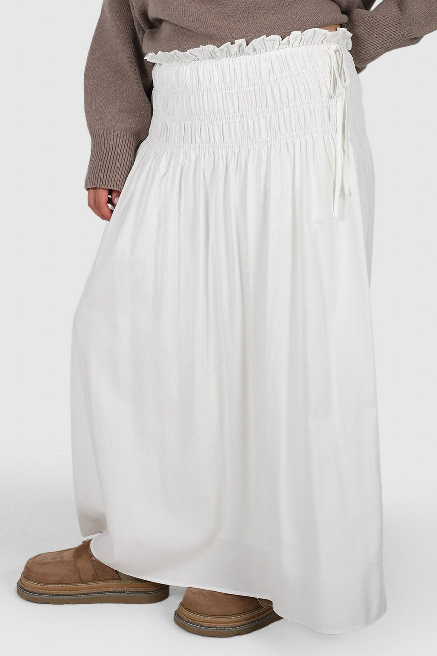 CASSIDY MAXI SKIRT WHITE - Fayt The Label