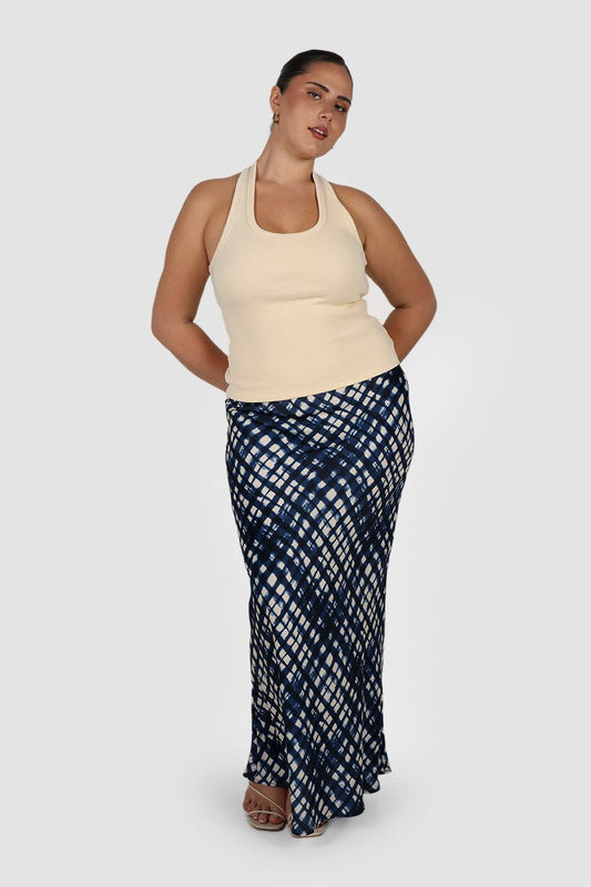 CELENE SKIRT MIDNIGHT LATTICE - Fayt The Label