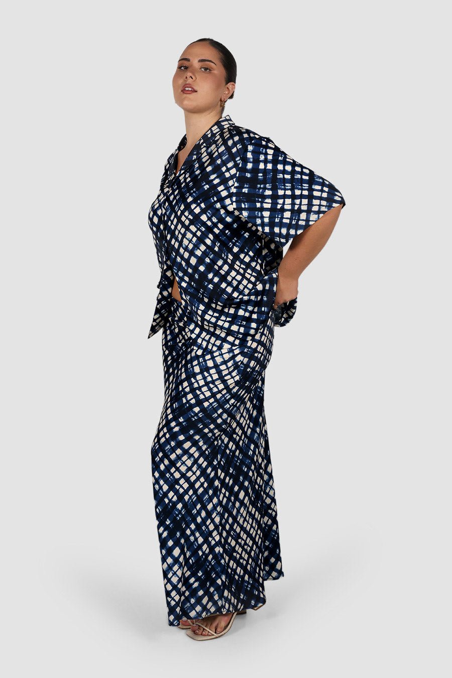 CELENE SKIRT MIDNIGHT LATTICE - Fayt The Label