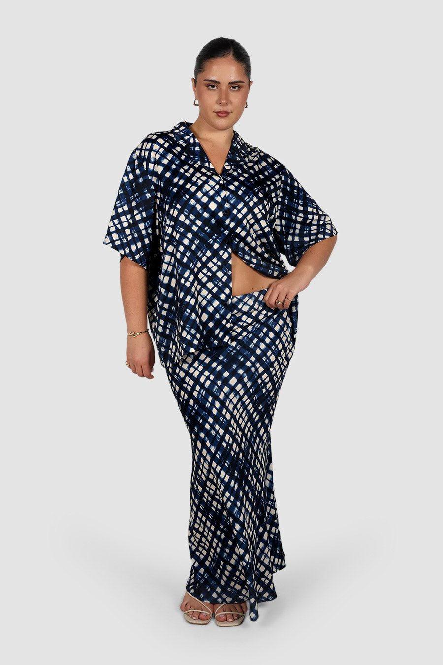 CELENE SKIRT MIDNIGHT LATTICE - Fayt The Label