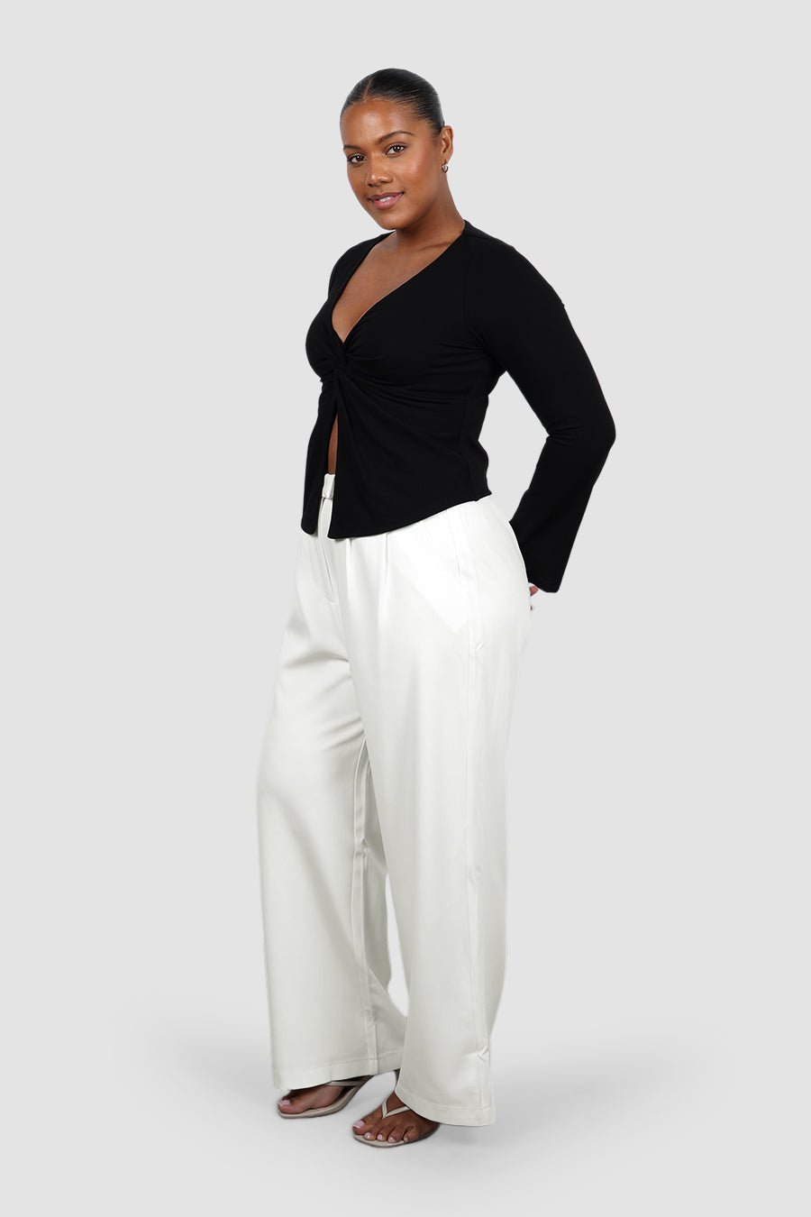 COLT L/S TWIST TOP BLACK - Fayt The Label