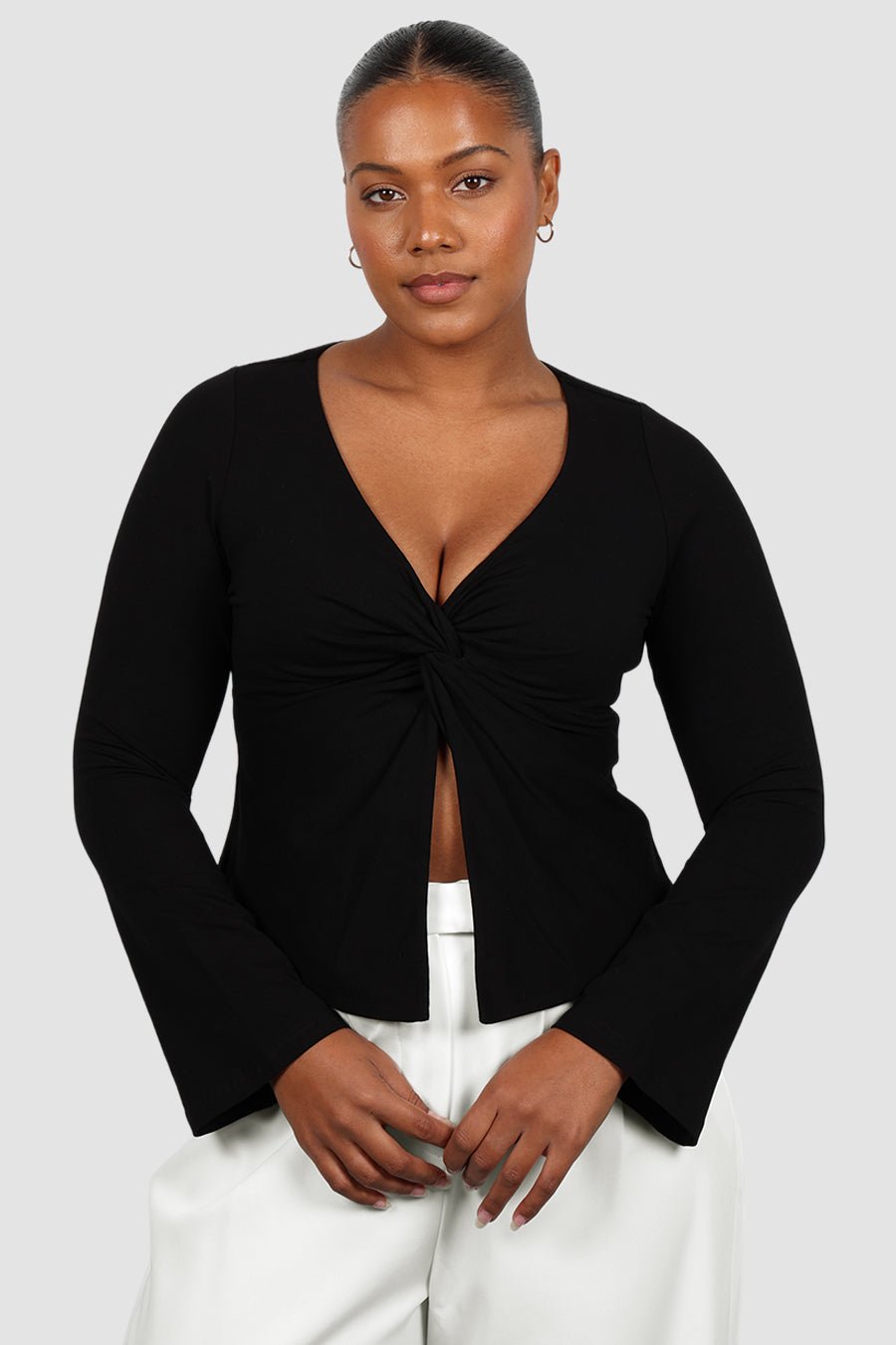 COLT L/S TWIST TOP BLACK - Fayt The Label