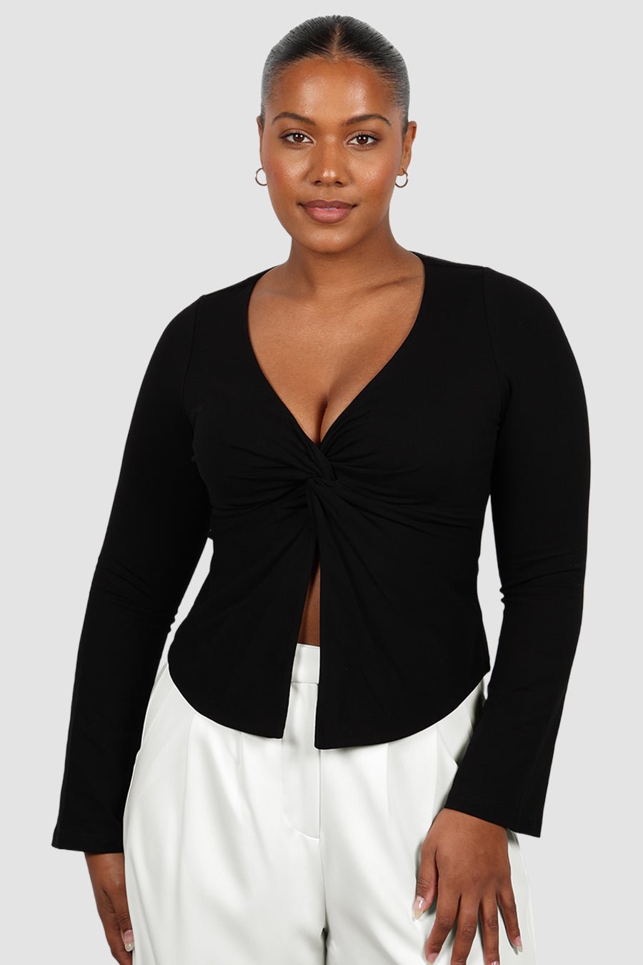 COLT L/S TWIST TOP BLACK - Fayt The Label