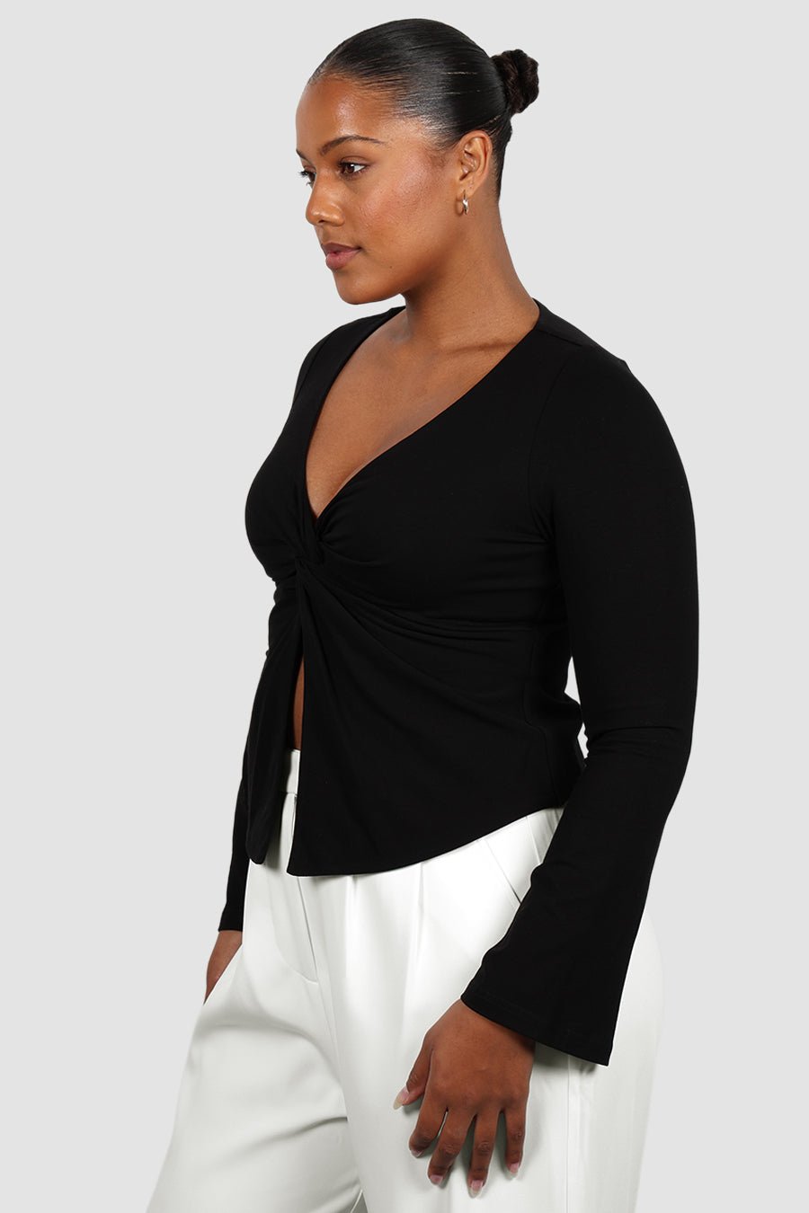 COLT L/S TWIST TOP BLACK - Fayt The Label