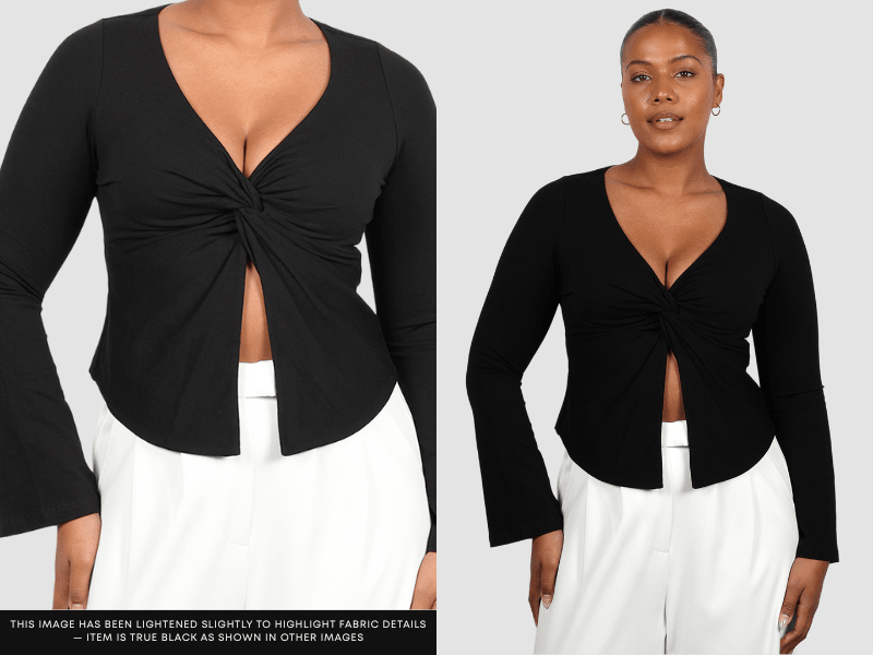 COLT L/S TWIST TOP BLACK - Fayt The Label
