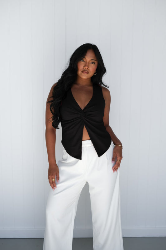 COLT TWIST TOP BLACK - Fayt The Label