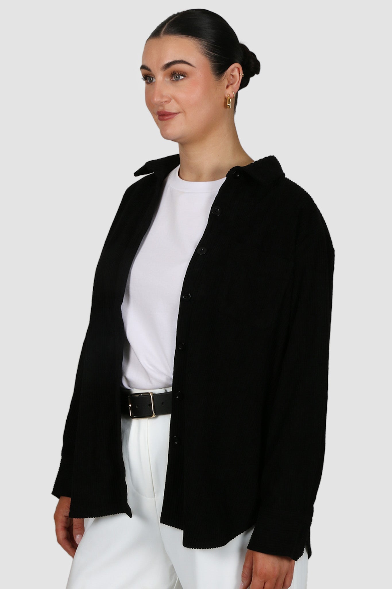 COLTER CORDUROY SHIRT BLACK - Fayt The Label