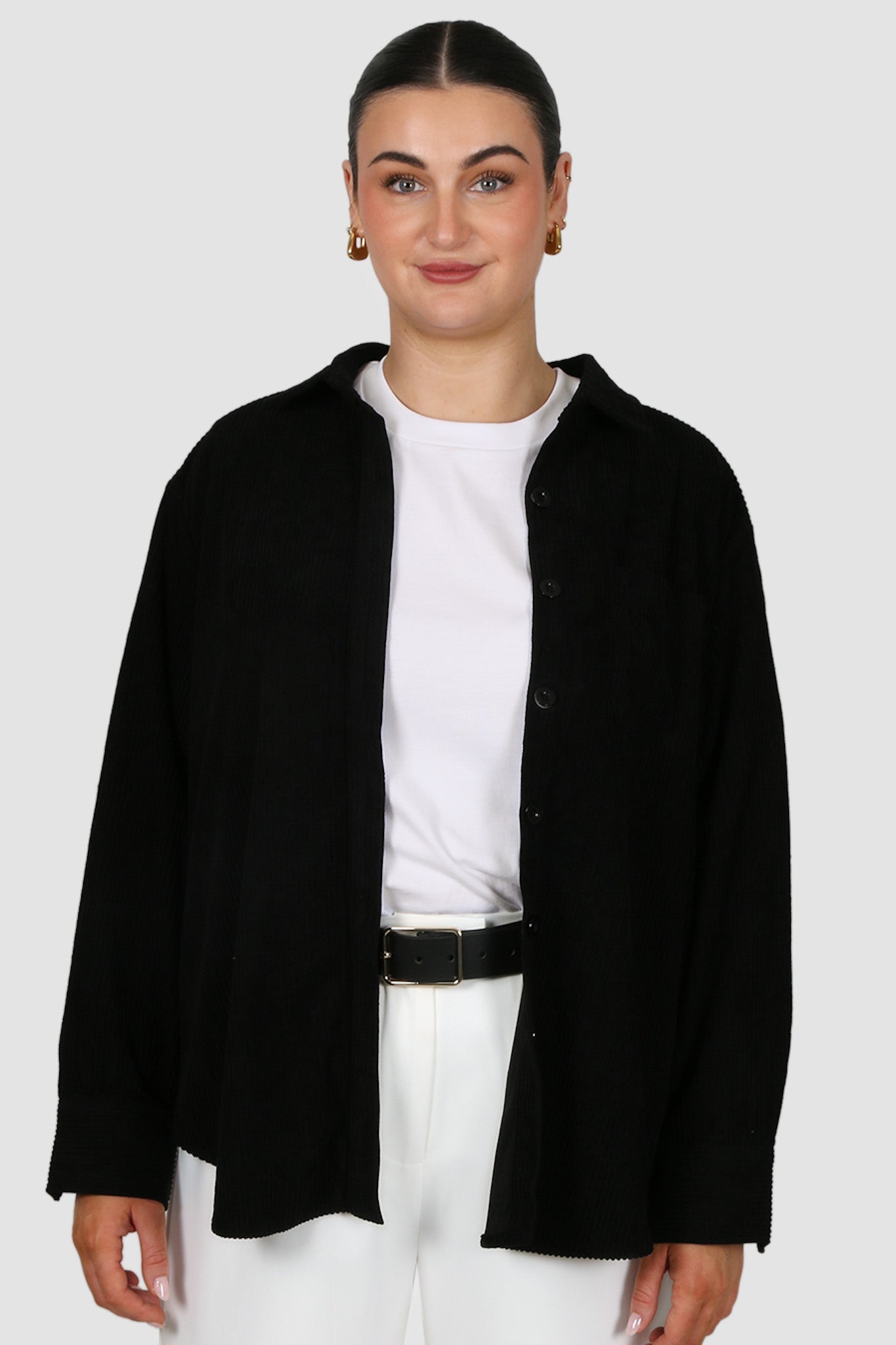 COLTER CORDUROY SHIRT BLACK - Fayt The Label