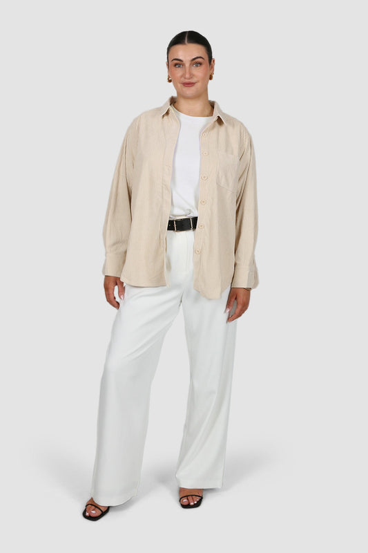 COLTER CORDUROY SHIRT VANILLA - Fayt The Label