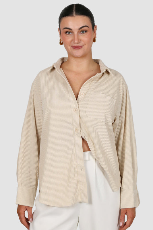 COLTER CORDUROY SHIRT VANILLA - Fayt The Label