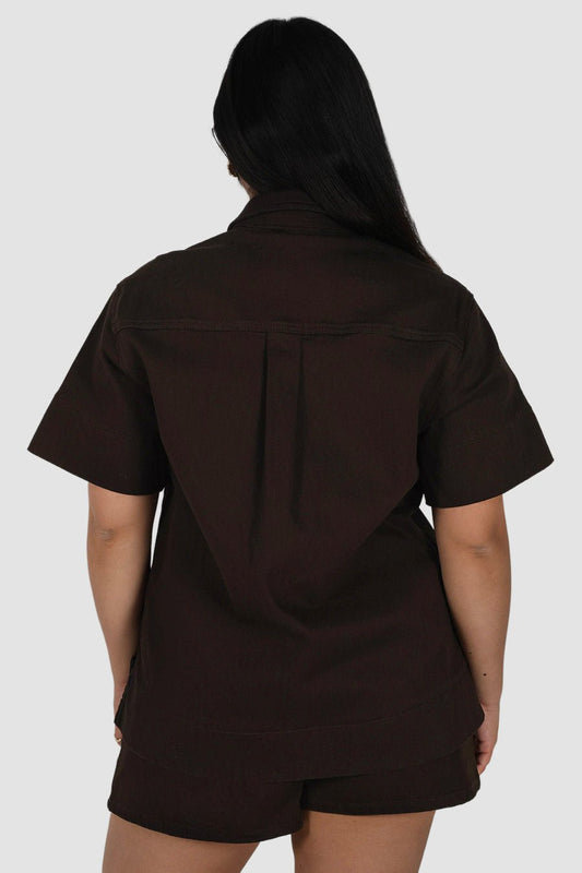 COMO DENIM SHIRT ESPRESSO - Fayt The Label