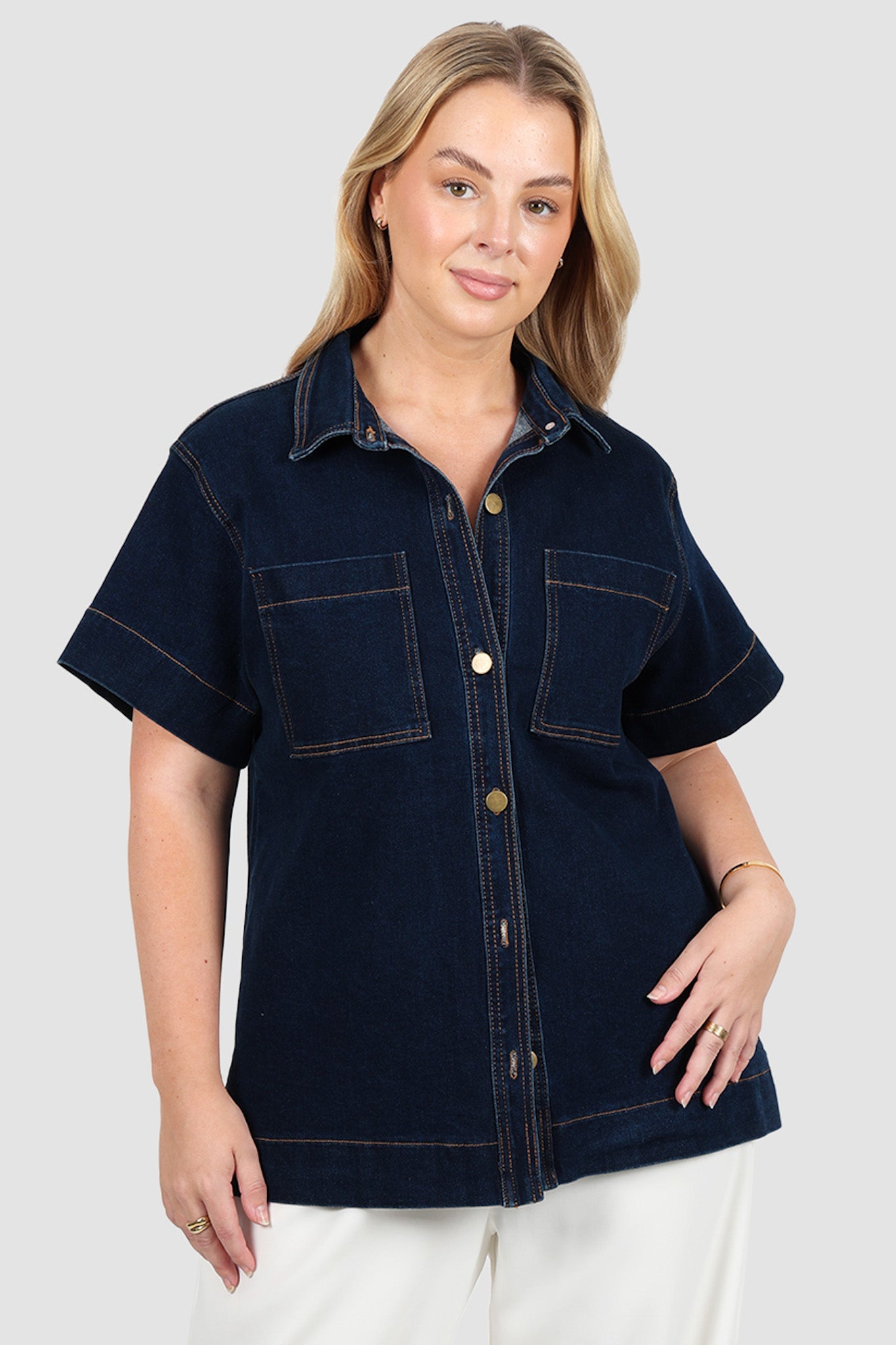 COMO DENIM SHIRT MIDNIGHT BLUE - Fayt The Label