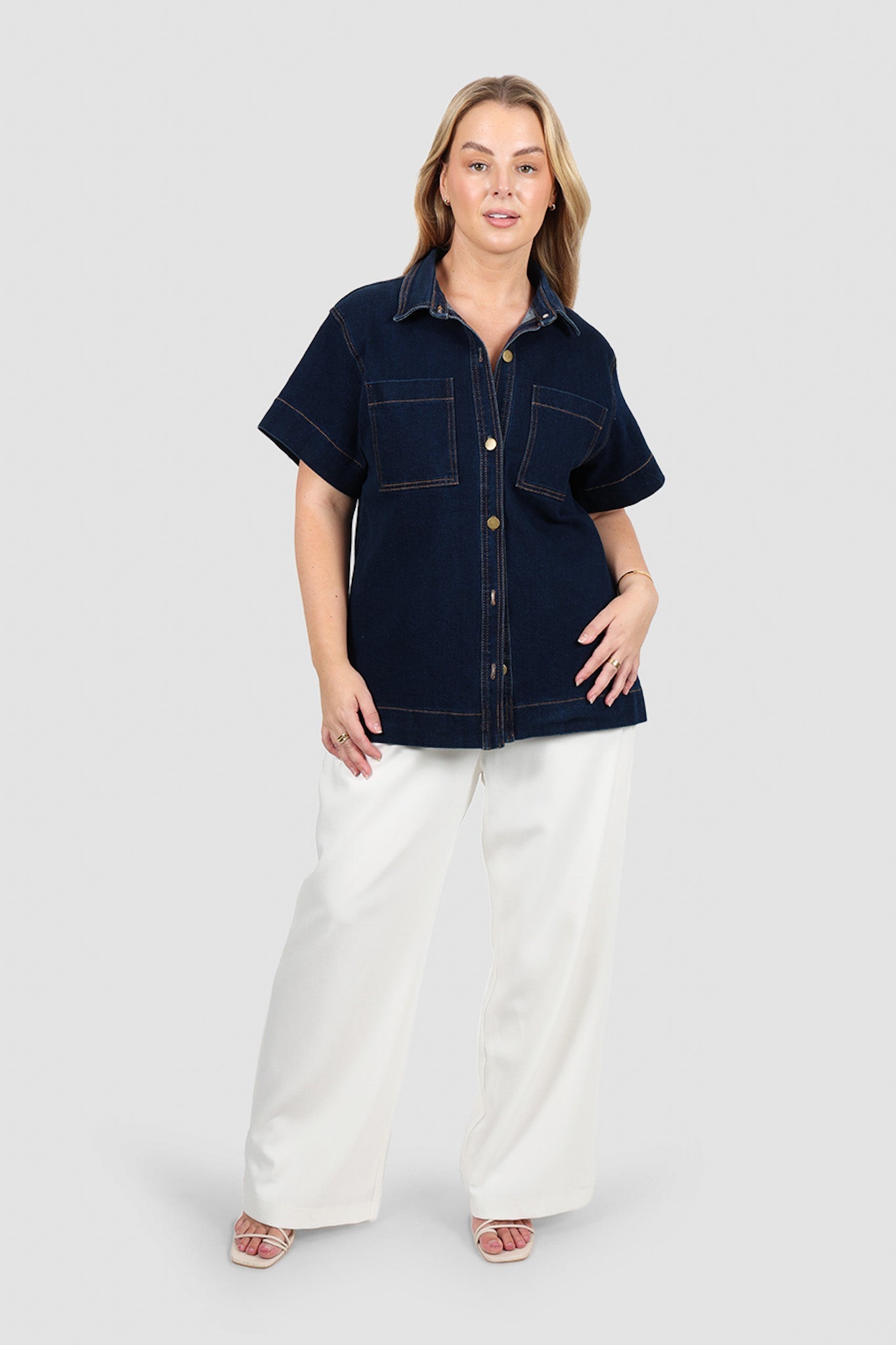 COMO DENIM SHIRT MIDNIGHT BLUE - Fayt The Label